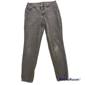 Blue Spice black faded high waist skinny denim jeans, 5 pockets, zipper fly, 11.